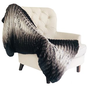 plutus chocolate faux fur luxury throw in brown ivory