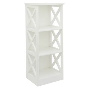 plutus 3 shelf modern wood storage rack in white