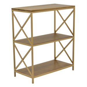 plutus 3 tier modern metal and wood plant stand in brown