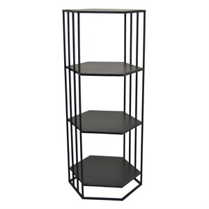 plutus 4 tier modern metal plant stand in black