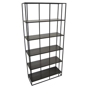 plutus 5 shelf modern metal etagere in black