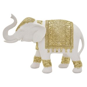 Plutus Modern Elephant Table Top Decoration in White