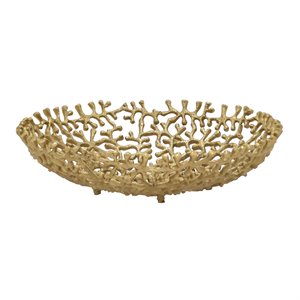 plutus modern metal bowl pierced in gold