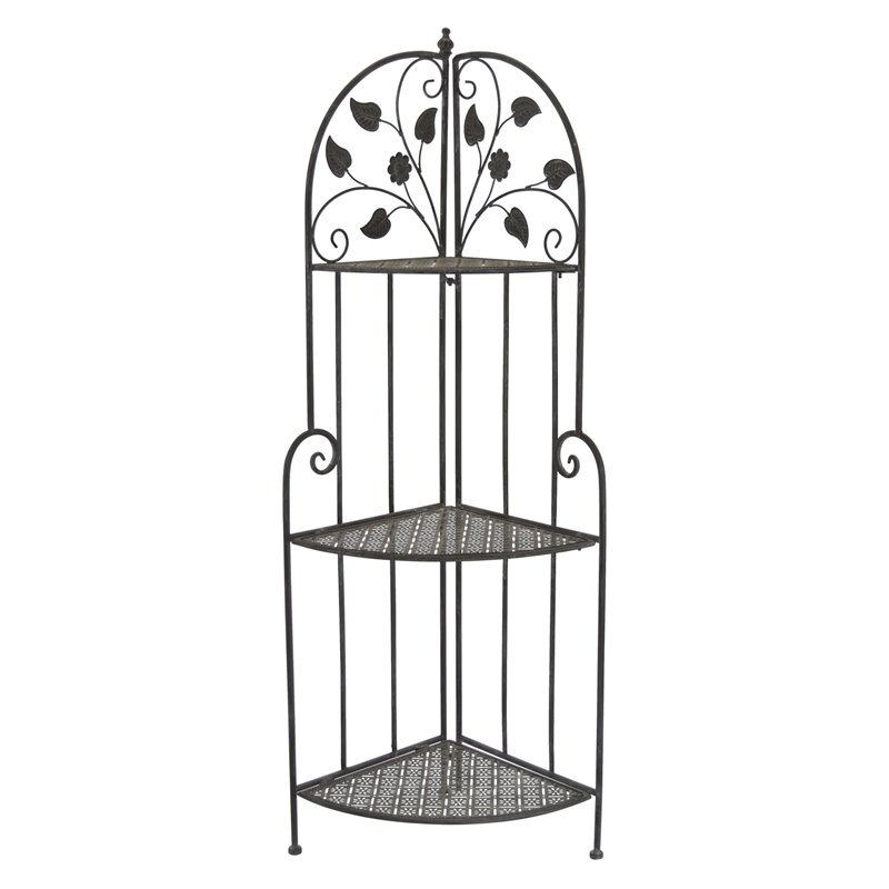 Plutus Modern Metal Plant Stand in Gray