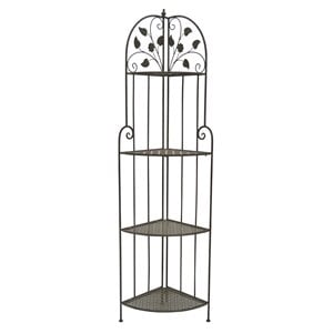 plutus modern metal plant stand in gray