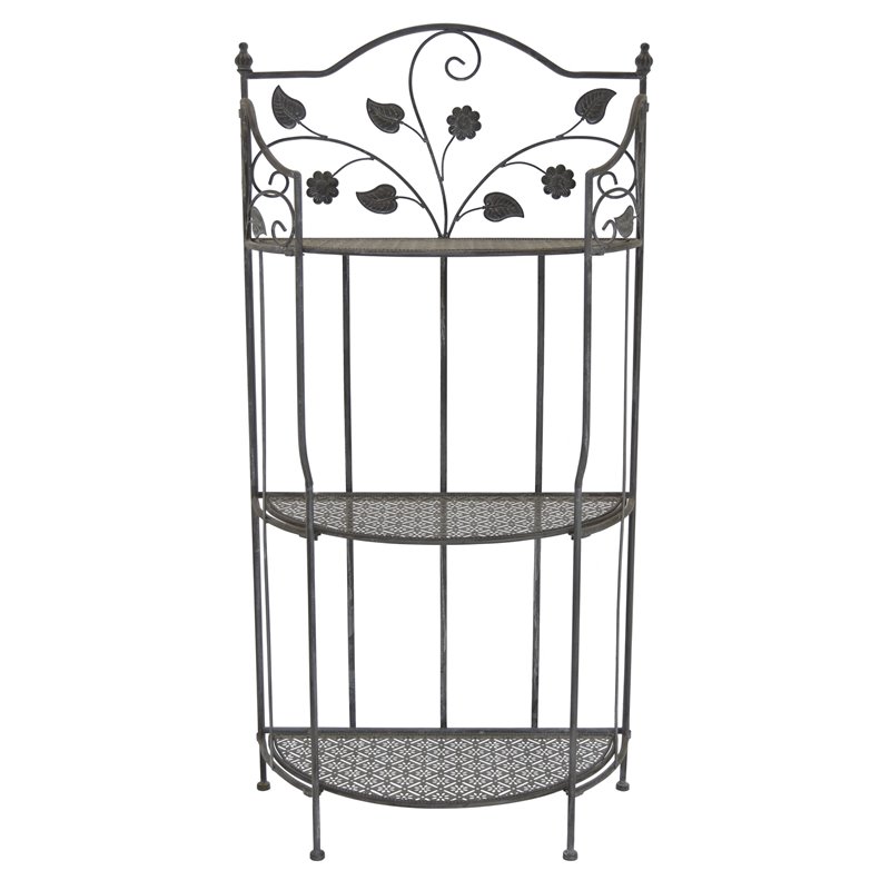 Plutus Modern Metal Plant Stand in Gray