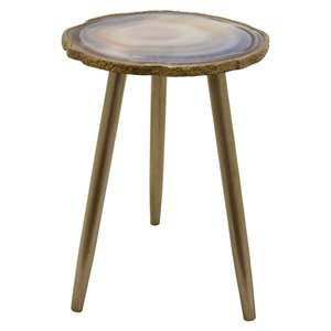Plutus Modern Wood Decorative Table in Purple