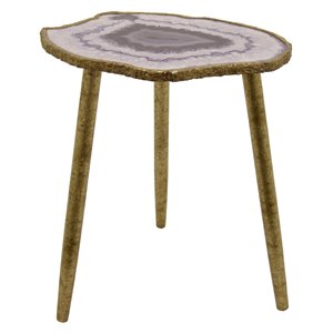 Plutus Modern Wood Decorative Table in Purple