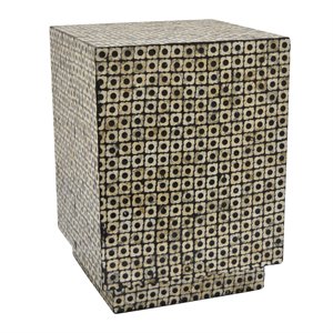 Plutus Modern Wood Side Table with Capiz