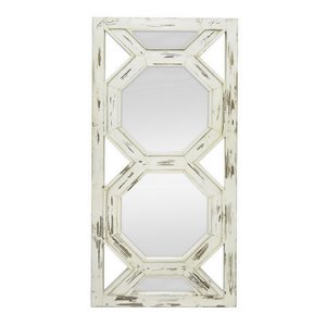 Plutus Modern Wood Wall Mirror Decoration in White
