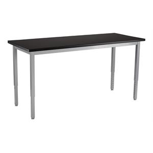 NPS SLT 8 Series 24x60&quot Metal Science Lab Table with Phenolic Top in Black