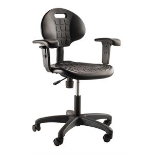 NPS 6700 Series 16-21&quot Modern Polyurethane Task Chair with Arms in Black