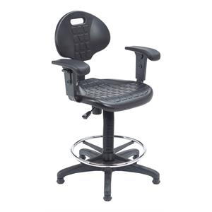 NPS 6700 Series 22-32&quot Modern Polyurethane Task Chair with Arms in Black