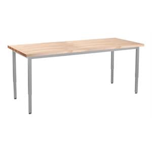 NPS HDT 8 Series 30x72&quot Height Adjustable Wood Heavy Duty Table in Maple