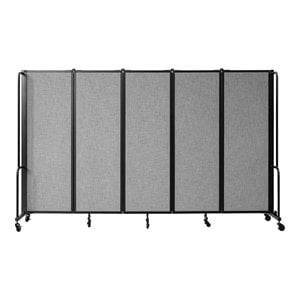 NPS ROBO Series 6ft Modern Metal Room Divider with 5 Sections in Gray
