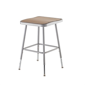 NPS 6300 Series 19-27&quot Height Adjustable Metal Heavy Duty Stool in Gray