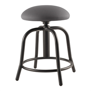 NPS 6800 Series 18-25&quot Swivel Metal Designer Stool with Charcoal Seat in Black