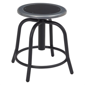 NPS 6800 Series 18-24&quot Swivel Metal Stool with Black Seat in Black