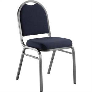 NPS 9200 Series 35&quot Metal and Fabric Stack Chair in Midnight Blue/Silvervein
