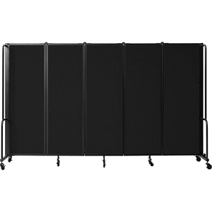 NPS ROBO Series 6ft Modern Metal Room Divider with 5 Sections in Black