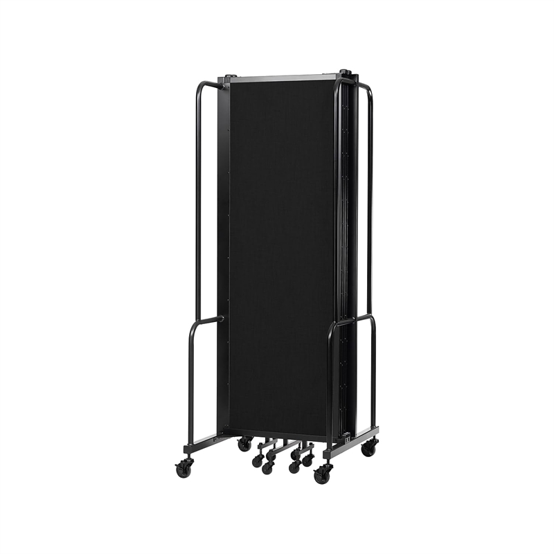 NPS ROBO Series 6ft Modern Metal Room Divider with 5 Sections in Black