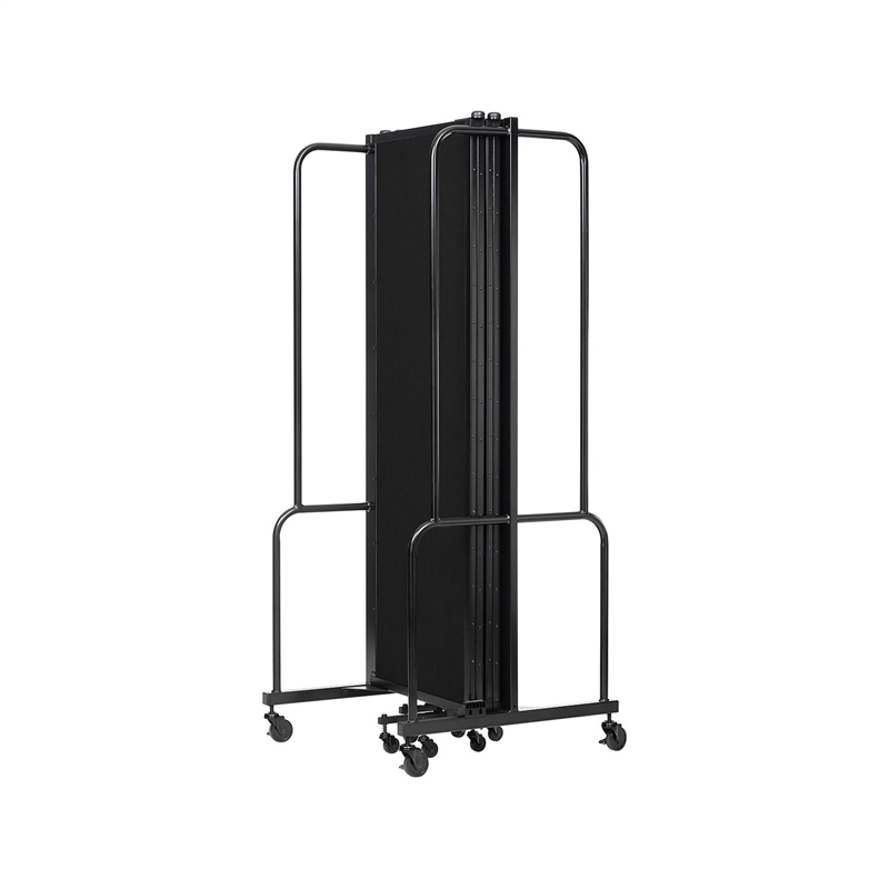 NPS ROBO Series 6ft Modern Metal Room Divider with 5 Sections in Black