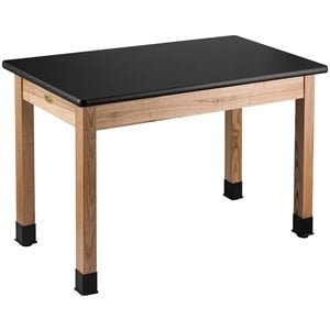 NPS 30x60&quot Modern Solid Wood Science Lab Table with HPL Top in Black