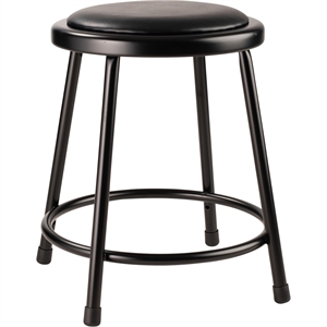 NPS 6400 Series 18&quot Modern Vinyl Padded Steel Metal Heavy Duty Stool in Black