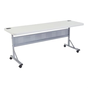 NPS BPFT Series 24x72&quot Plastic Flip-N-Store Training Table in Speckled Gray