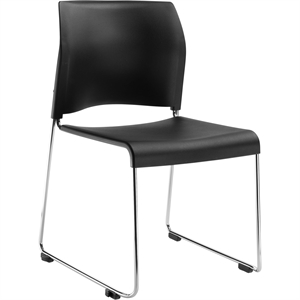 NPS 8800 Series 30.75&quot Modern Cafetorium Plastic Stack Chair in Black