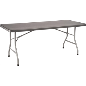 NPS BT3000 30x72&quot Modern Plastic Heavy Duty Folding Table in Charcoal Slate