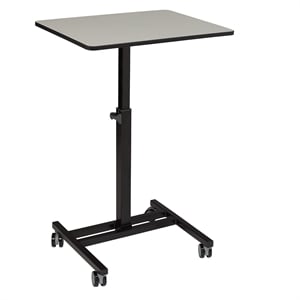 NPS Modern Powder-Coated Metal Sit and Stand Student's Desk in Gray
