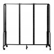 NPS ROBO Series 6ft Modern Metal Room Divider with 3 Sections in Clear