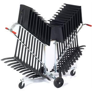 NPS Modern Steel Metal Dolly for 20 Melody Music Stands in Zinc Silver