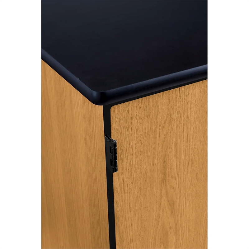 NPS MSC Series Wood Mobile Science Cabinet with HPL Top in Black/Light Oak