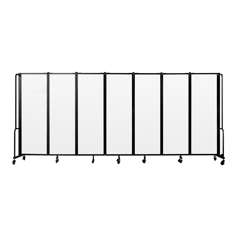 NPS ROBO Series 6ft Modern Metal Room Divider with 7 Sections in Clear
