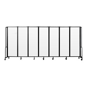 NPS ROBO Series 6ft Modern Metal Room Divider with 7 Sections in Clear