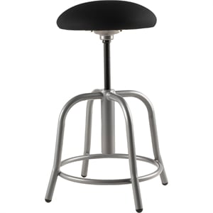 NPS 6800 Series 18-25&quot Swivel Metal Designer Stool with Black Seat in Gray