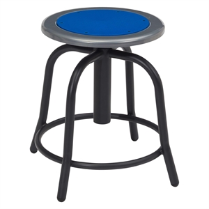 NPS 6800 Series 18-24&quot Swivel Metal Stool with Blue Seat in Black