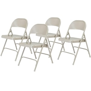 NPS 50 Series 29.25&quot Modern All-Steel Metal Folding Chair in Gray (Set of 4)