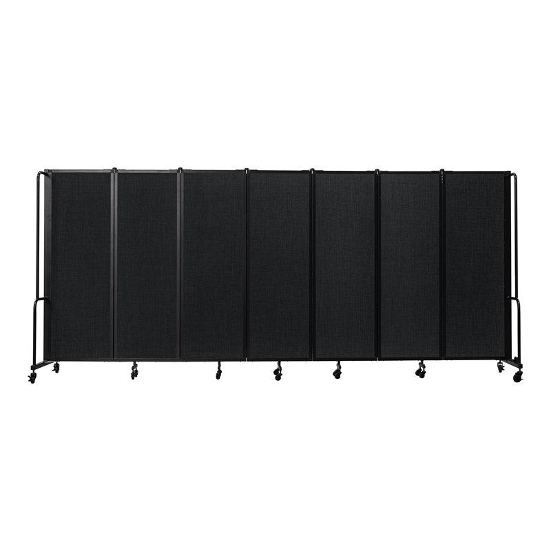 NPS ROBO Series 6ft Modern Metal Room Divider with 7 Sections in Black