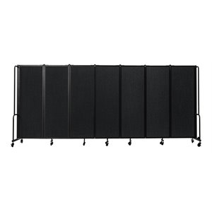 NPS ROBO Series 6ft Modern Metal Room Divider with 7 Sections in Black