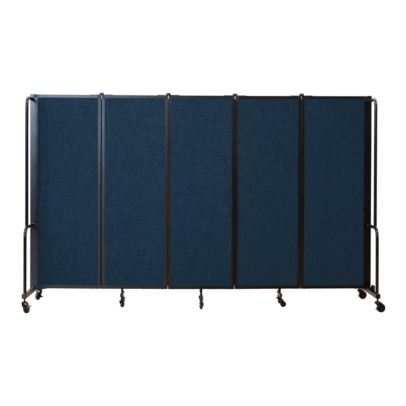 NPS ROBO Series 6ft Modern Metal Room Divider with 5 Sections in Blue