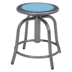 NPS 6800 Series 18-24&quot Swivel Metal Stool with Blueberry Seat in Gray