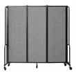 NPS ROBO Series 6ft Modern Metal Room Divider with 3 Sections in Gray