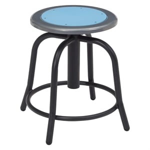 NPS 6800 Series 18-24&quot Swivel Metal Stool with Blueberry Seat in Black