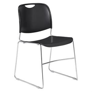 NPS 8500 Series 31&quot Modern Ultra-Compact Plastic Stack Chair in Black
