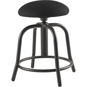 NPS 6800 Series 18-25&quot Swivel Metal Designer Stool with Black Seat in Black