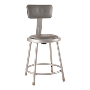 NPS 6400 Series 18&quot Modern Vinyl Padded Metal Heavy Duty Stool in Gray