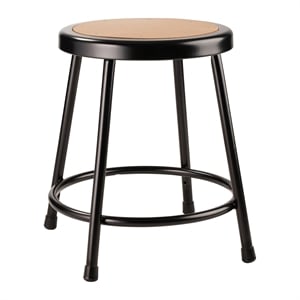 NPS 6200 Series 18&quot Modern Metal and Wood Heavy Duty Stool in Black